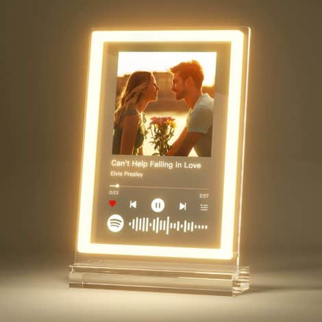Targhetta Spotify con Luci LED personalizzata – Foto regalo personalizzato, San Valentino per lui e lei, Natale compleanno.