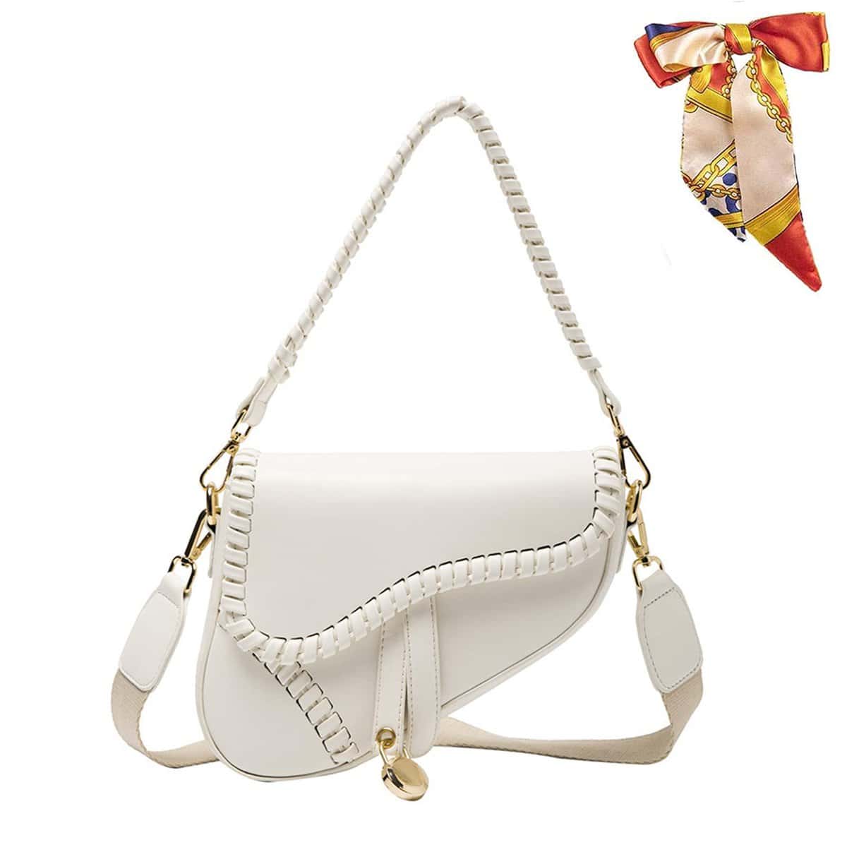 CAMILIFE Borsa da sella vintage per donna Borse a sella piccola retrò anni '90 con cerniera Borsa a tracolla in pelle PU Borsa a tracolla casual per tutti i giorni, shopping, festa, regalo