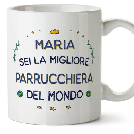 Tazza Personalizzata in ceramica per Parrucchiera, 11 oz / 350 ml – Migliore del Mondo – Regalo per compleanno, anniversario, natale, laurea.