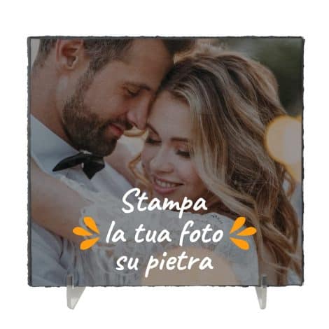Pietra di Ardesia Incisa LASERO’ – Idea Regalo Personalizzata per Celebrazioni come Matrimonio, Natale e Compleanni (15x15cm)