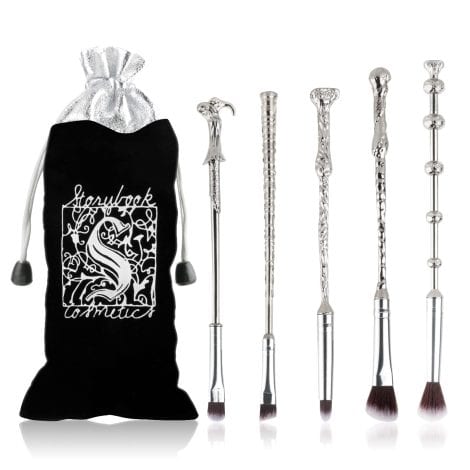 Set Pennelli Trucco, 5 Pezzi H-Potter Magici con Manico in Metallo, Ideali per Regalo a Ragazze Donne.