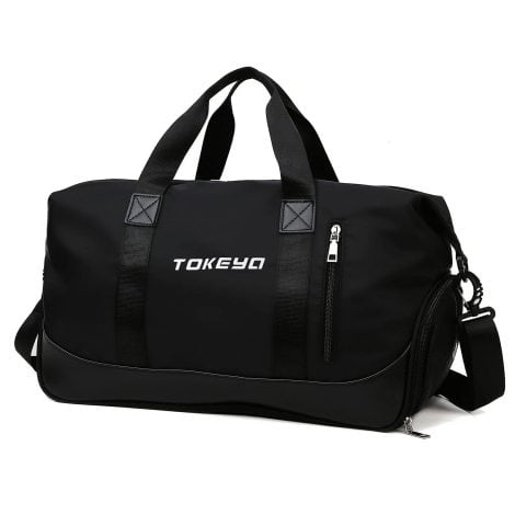 Borsa sportiva Tokeya da 40L con scomparto per scarpe e bagnato, versatile e resistente, ideale per uomini e donne.