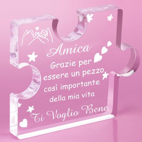 Puzzle in Acrilico Inciso per Amica, Regalo Compleanno, Natale o Speciale per la Migliore Amica.