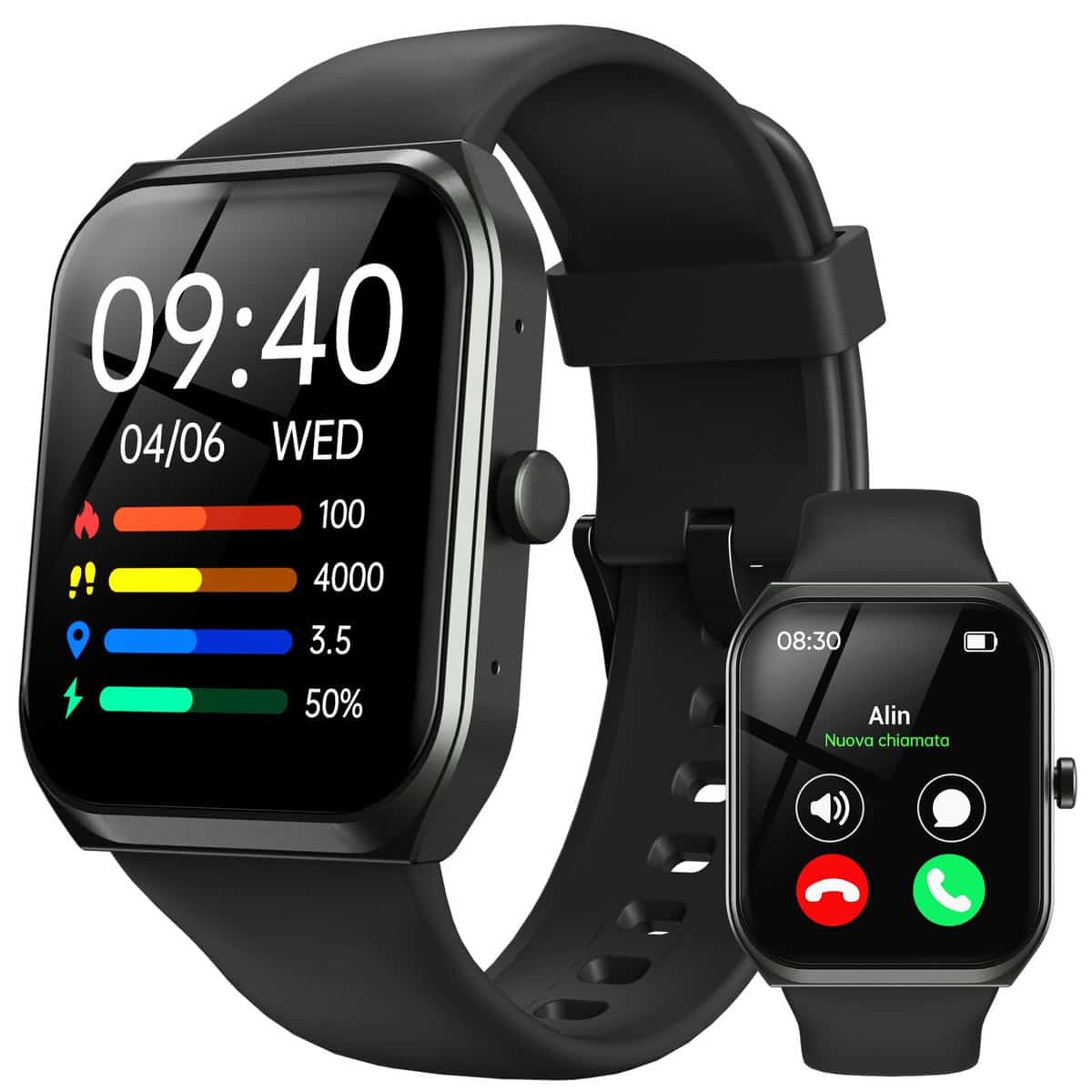 TUYOMA Smartwatch Uomo - 1.91" Orologio Smart Watch con Bluetooth Chiamate, 112+ Modalità Sportiva, IP68 Impermeabile, Monitoraggio Sonno/Cardiofrequenzimetro/Pedometro, Gaming, per Android/IOS