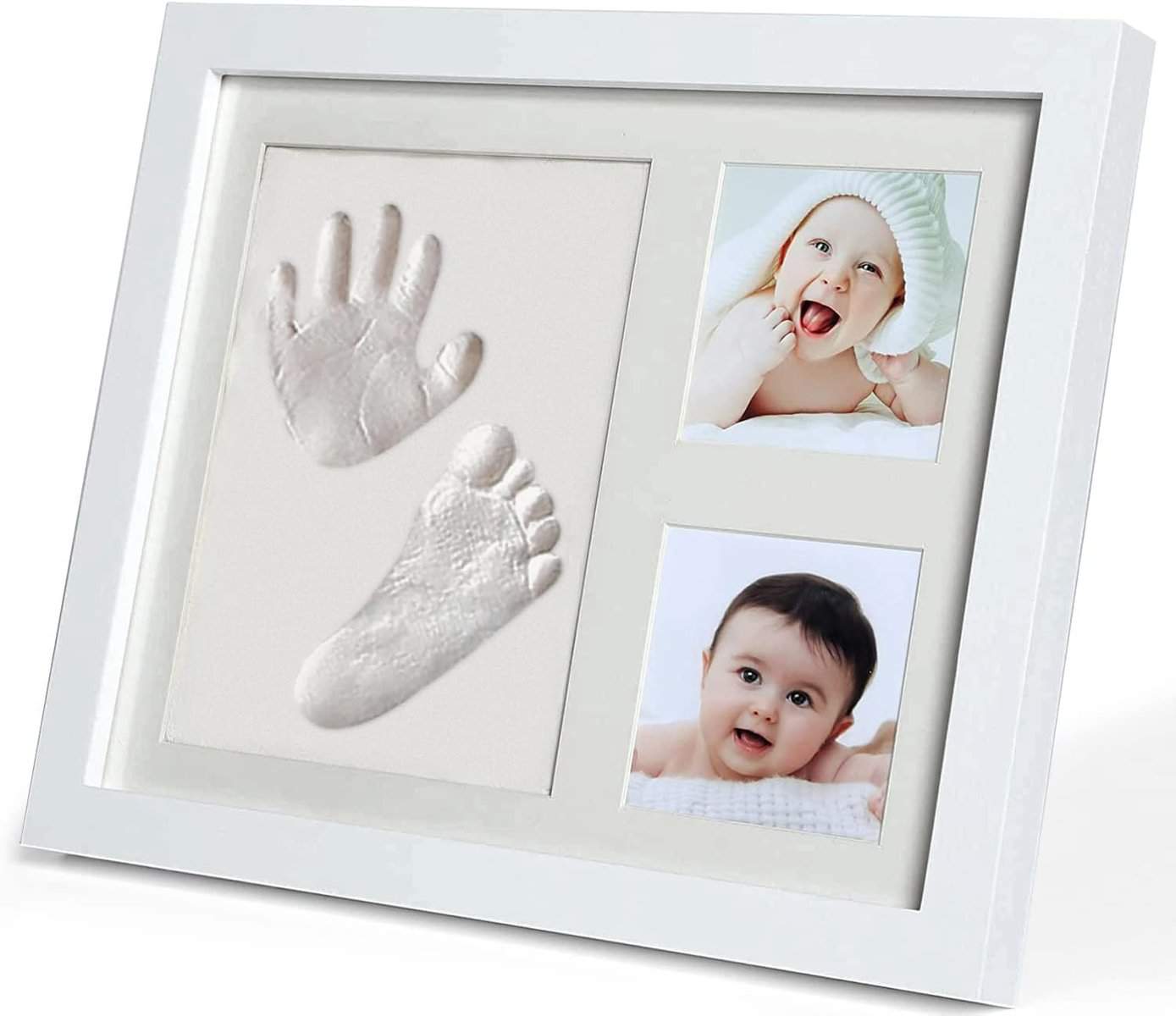 PewinGo Cornice Bambini Impronte Argilla, Kit Neonato Cornice per dei Piedini e delle Manine dei Bebé-Un ricordo di vita e regali ideali per i bimbo