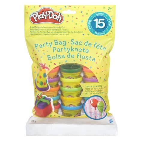 Busta Festa di Play-Doh, 18367EU4, per bambini dai 2 anni in su. Include 15 vasetti da 28g di pasta modellabile e 16 adesivi colorati.
