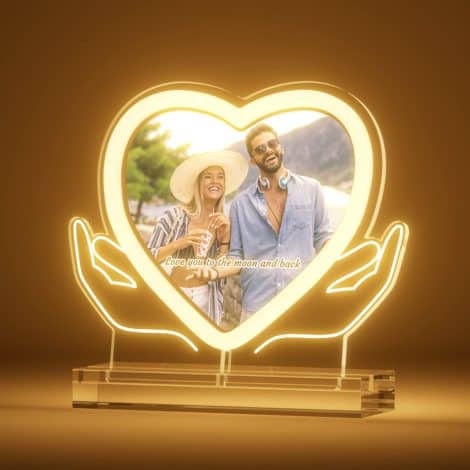 Lampada Cuore con Foto – Regalo Unico per Lei, San Valentino, Anniversario
