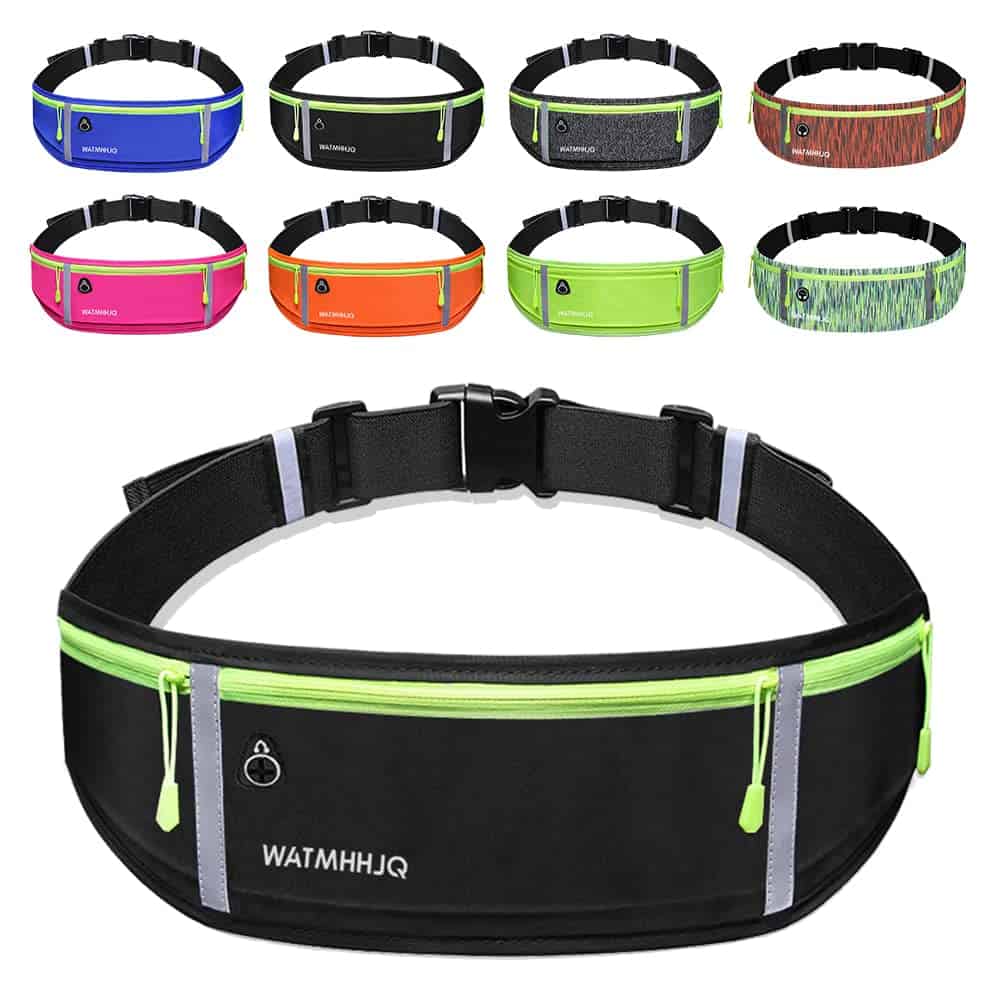 WATMHHJQ Marsupio da Corsa per Cellulare, Impermeabile, per Escursioni, Fitness, Viaggi, Corsa, Pocking, Accessori (nero)