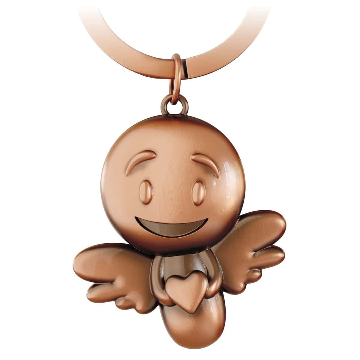 ANKERPUNKT Portachiavi angelo custode Lovely bronzo vintage - ciondolo angelo dolce - regali per donne e uomini, bambini - esame portafortuna, auto, moto - regali di ringraziamento