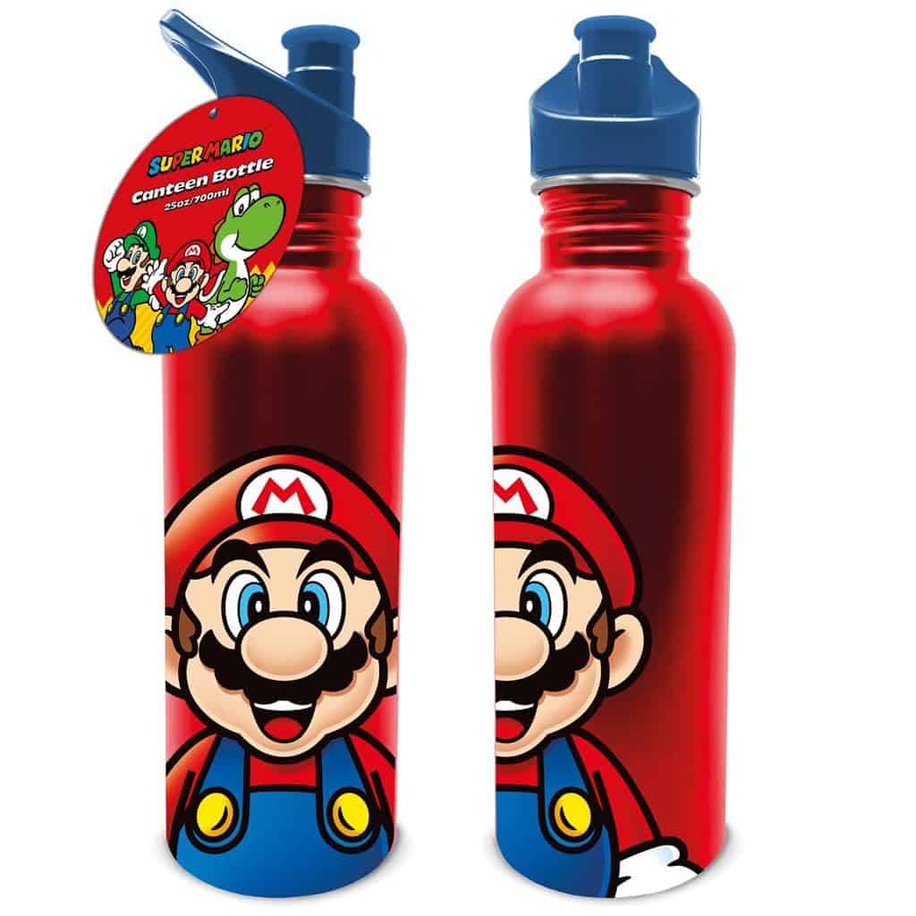 Pyramid International Borraccia in metallo da 700 ml con Super Mario (design Mario), bottiglia d'acqua per ragazze, ragazzi e bambini, prodotto ufficiale