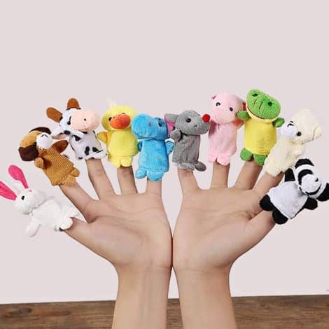 10 pezzi di peluche di animali da dito Latrat, piccolo pensiero, regalo di Natale per bambini, marionette da dita.