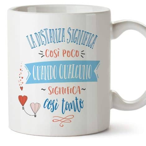 Tazza San Valentino “Ti amo” – l’amore supera ogni distanza – Regalo Anniversario Originale per lui/lei/ragazzi/fidanzati.