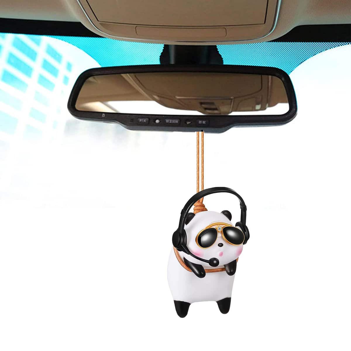 Ciondolo per Auto con Panda, Ciondolo per Specchietto Retrovisore, Ciondolo per Specchietto Retrovisore, Accessori per Interni dell'auto, Decorazioni per Interni da Appendere per Donne e Uomini