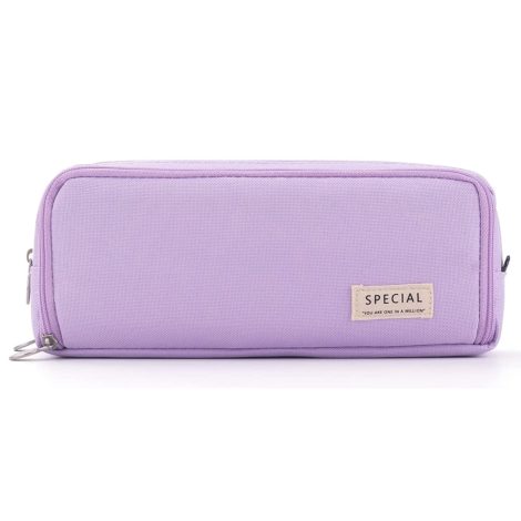 Astuccio viola con 3 scomparti, ideale come regalo di Natale per bambini. Spazioso e originale per scuola e tempo libero.