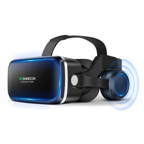 Visore VR 3D con Cuffie: esperienza di Realtà Virtuale per iPhone e Smartphone Android, perfetto come regalo di Natale per grandi e piccini.