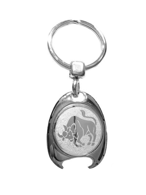 Calendario familiare Portachiavi segno zodiacale Toro, regalo elegante con chip per carrello e apribottiglie, perfetto per uomini, donne e gli amanti dello sport.