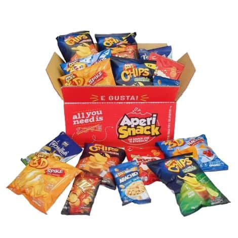 Scatola aperitivo fatta in casa – AP18.001.22 – Fantastici spuntini salati e patatine, perfetta come regalo.