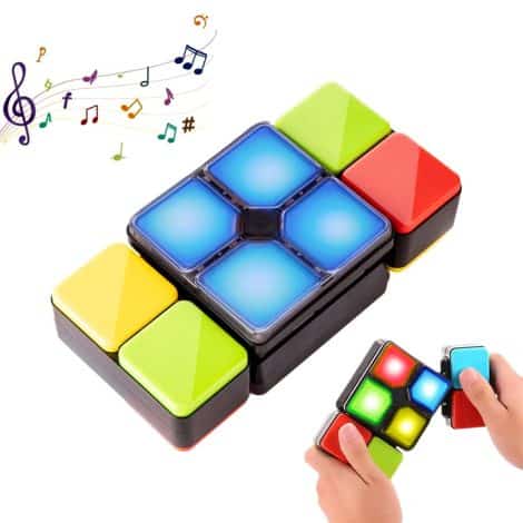 Cubo magico elettronico con suoni e luci colorate, divertente e educativo per adolescenti dai 6 agli 11 anni.