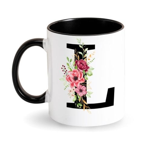Tazza personalizzata con iniziale, lettere floreali e regali per donne, fidanzate e occasioni speciali.