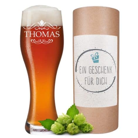 Bicchiere da Birra Polar-Effekt Leonardo 0,5l – Incisione Esclusiva – Birra Bianca di Frumento – Perfetto Regalo per Uomini