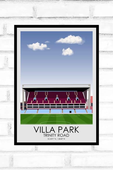Stampa del campo di calcio Villa Park dell’Aston Villa di Hewson’s Gifts – Regalo sportivo per parenti maschi. (dimensione A4)