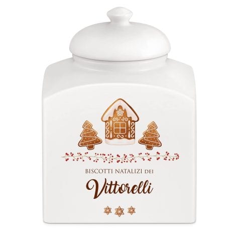 Barattolo in ceramica Maverton – stampa personalizzata – 3 L per caramelle – ermetico per biscotti – perfetto regalo di Natale per la coppia e la famiglia.