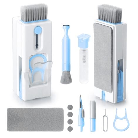Kit di Pulizia Tastiera Alyvisun, 11 in 1 Pulizia Elettronica: Spazzola Schermo e Tastiera per Laptop, Phone, Cuffie, Blu.