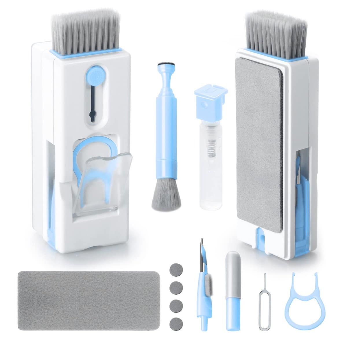 Alyvisun Kit di Pulizia Tastiera PC, 11 in 1 Kit Pulizia Elettronica Multifunzionale, Spazzola Pulisci Schermo Pulisci Tastiera, per Laptop, Phone, Headphones, Blu