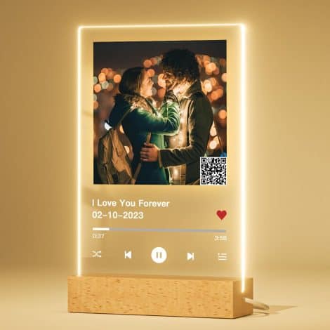 Targa Spotify personalizzata con QR – Regalo unico per compleanni, San Valentino, anniversari, Natale – Adatto a tutti.