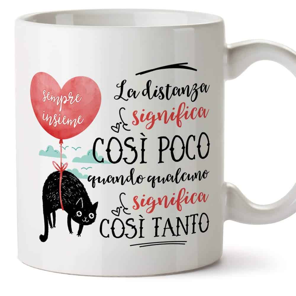 MUGFFINS Tazza San Valentino (Ti Amo) - la Distanza Significa così Poco - Idee Regali Anniversario Originali per Lui/per Lei/Ragazzi/Fidanziati