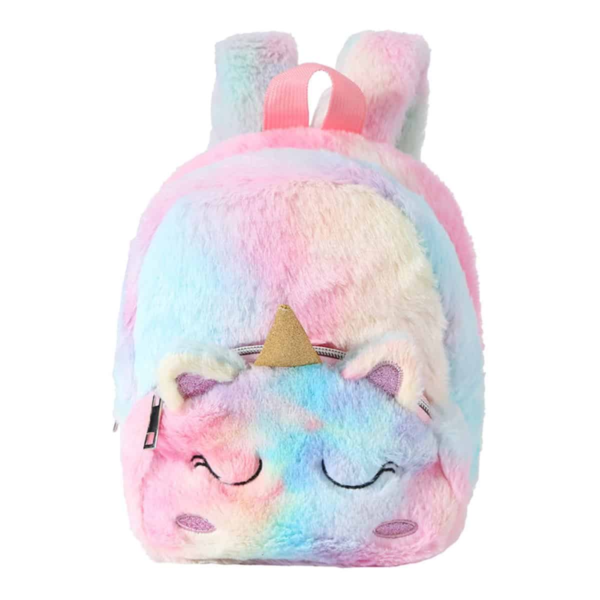 Hifot Mini Unicorno Peluche Zaino per Bambini, Unicorno Animale Zainetto Asilo Bambino Morbido Zaini Unicorno Regali Bambini(8 in 3-6 Anni)