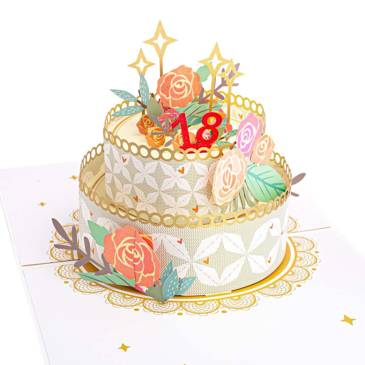 Biglietti di compleanno pop up. Biglietto di auguri 3D per donne, uomini, mamma, figlia, moglie, famiglia, amici, bambini, divertente design fai da te (torta di compleanno)