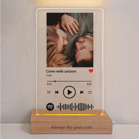 Lampada personalizzata Spotify con foto – Vetro da regalare per compleanno o Natale, per lui e per lei.