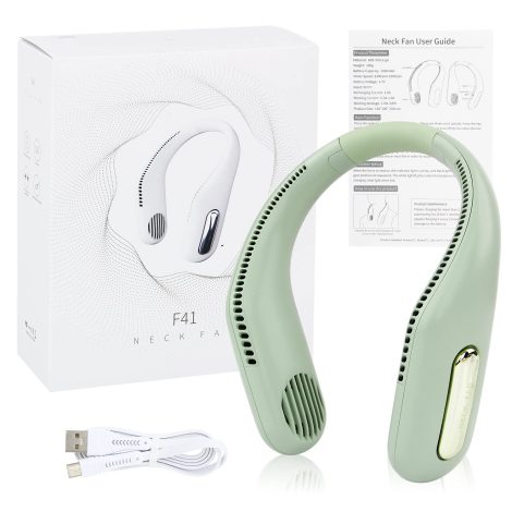 Ventilatore USB senza lama M MUNCASO, silenzioso, ricaricabile, ideale per ufficio, aula, cucina, viaggi (verde).