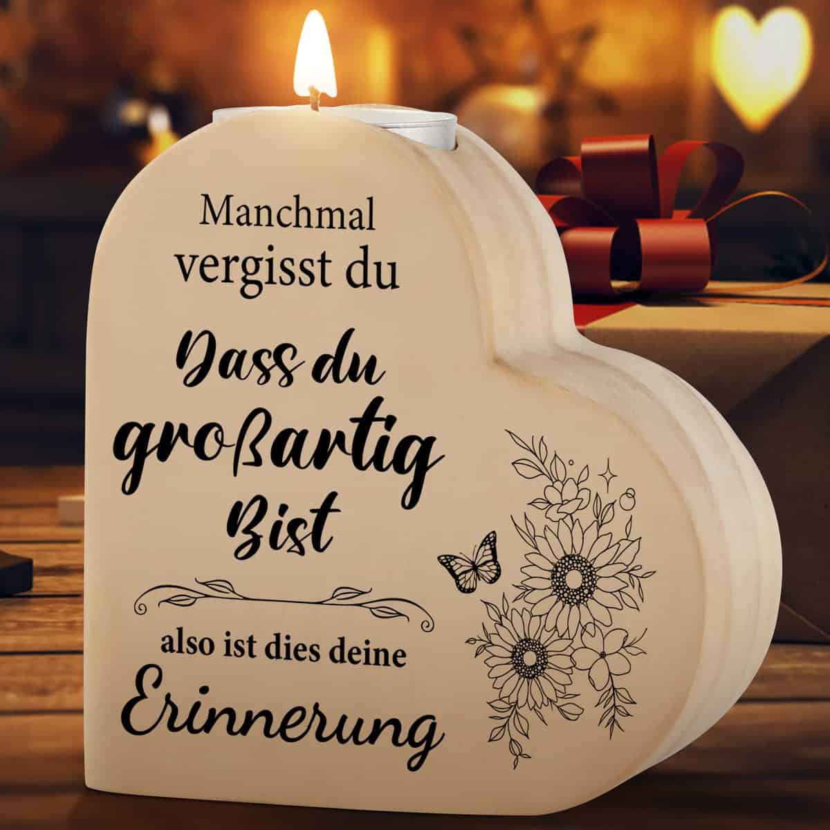 KAAYEE - Portacandele a forma di cuore, regalo di compleanno per fidanzata, sorella, collega, candelabro, regalo per donne, compleanno, Natale