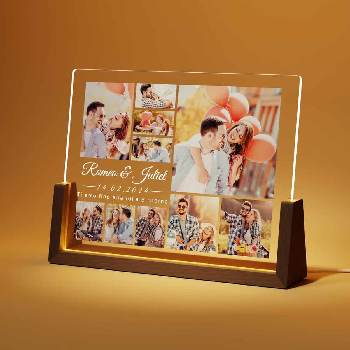 Giftove Lampada Personalizzata con Foto - Idee Regalo per Coppia Fidanzato Fidanzata, Regali Personalizzati per Amiche Lui Lei, Regali Natale Originali per Donna Famiglia Genitori Mamma Nonna