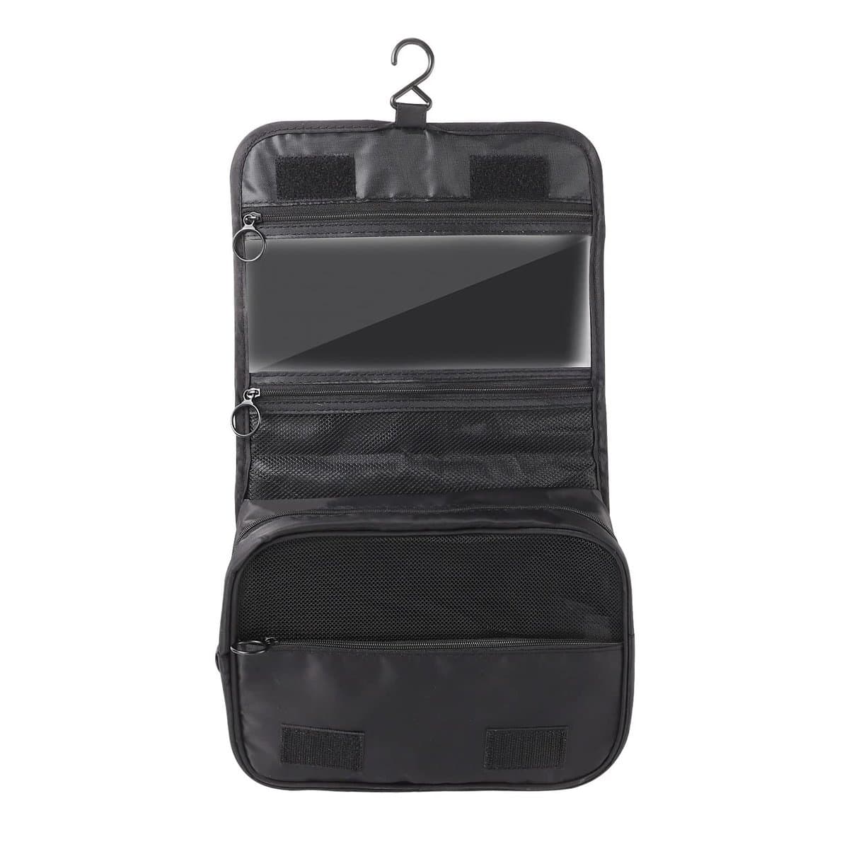 XREE Borsa da Toilette da Viaggio, 24 x 18 x 9 cm Beauty Case da Appendere Beauty Case da Viaggio Beauty Case Salvaspazio Regali Natale per Donna Uomo (Nero)