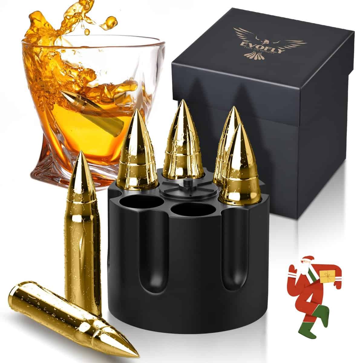 Pietre refrigeranti per whisky di Natale, regali per uomini, calendario dell'Avvento da uomo, regali segreti di Babbo Natale per papà, marito, fidanzato, regali di Natale cubetti di ghiaccio in