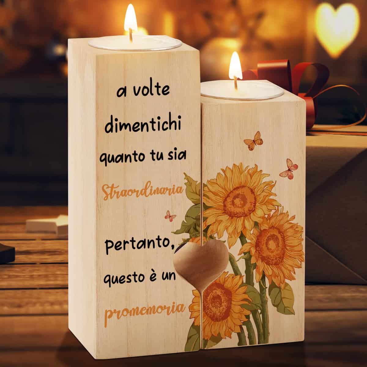Regali per le Donne, Regali per le Donne per il Compleanno, Candelabro a Forma di Cuore, Regali Ispirati per le Migliori Amiche, Sorelle, Colleghe, Regali D'amicizia