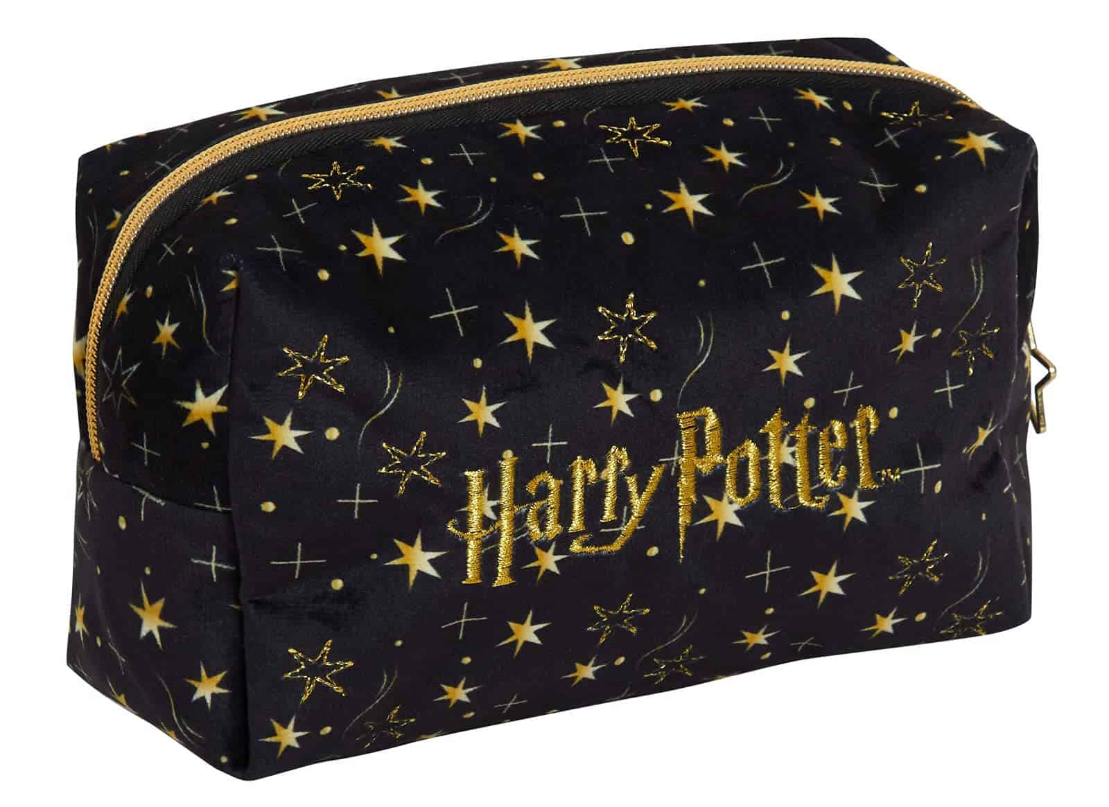 Harry Potter Trousse per trucchi, per donne e ragazze, astuccio a doppia faccia, colore nero, accessorio da viaggio, regalo per i doni della morte, nero/oro., Taglia unica, Borsa per il trucco