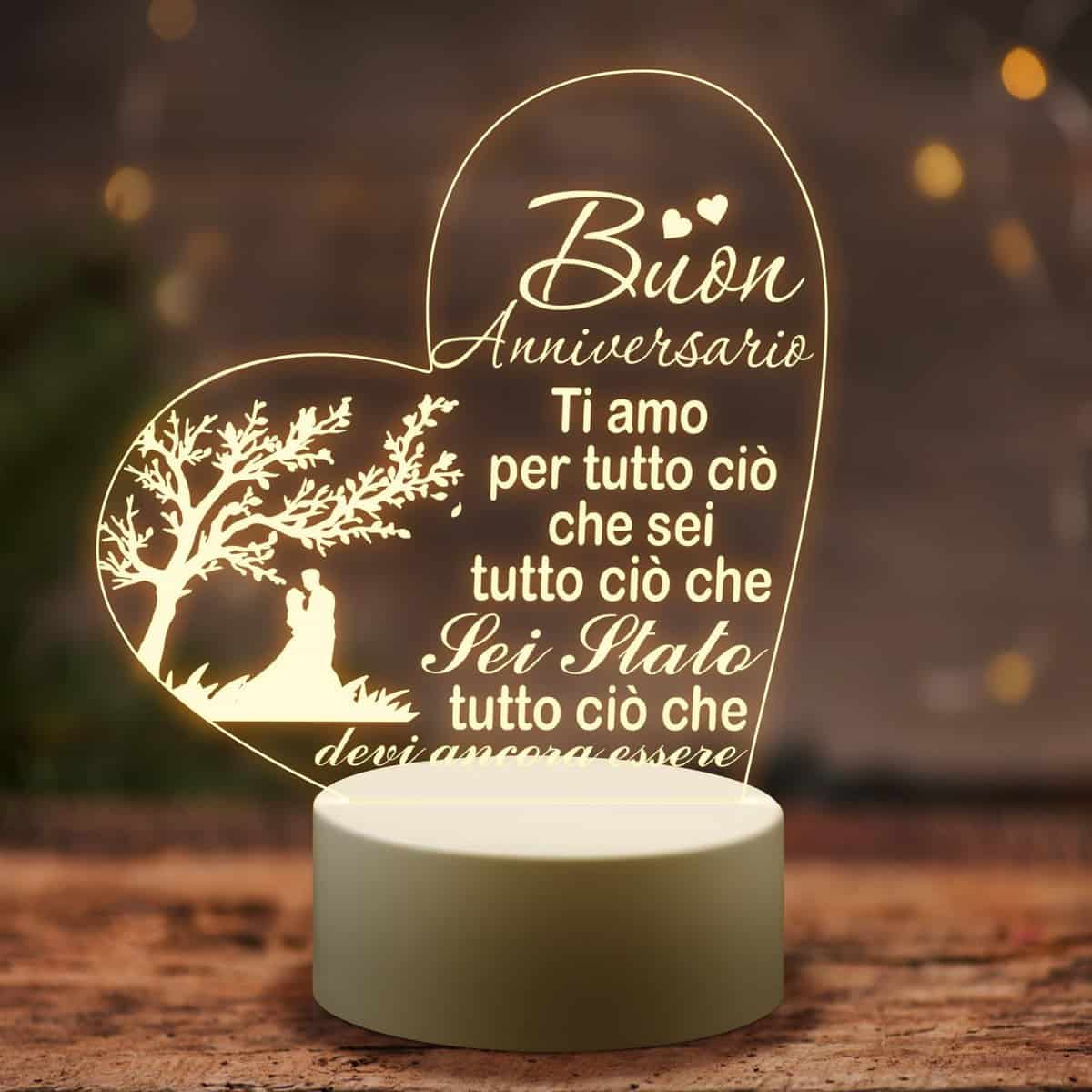 PRSTENLY Regalo Anniversario Matrimonio Per Lui Lei, Acrilica Lampada Idee Regali Anniversario Per Coppia Moglie Marito Donna Uomo