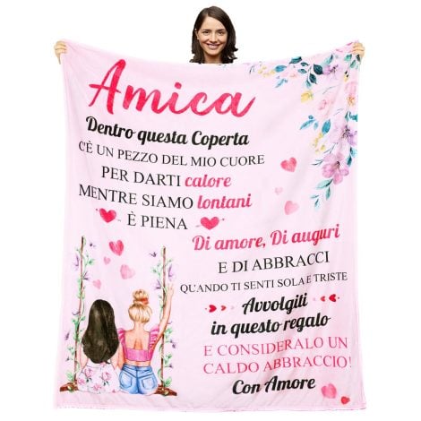 Regalo speciale per la tua migliore amica: coperta Adolgutty, ideale per compleanni e Natale, 130 x 150 cm.