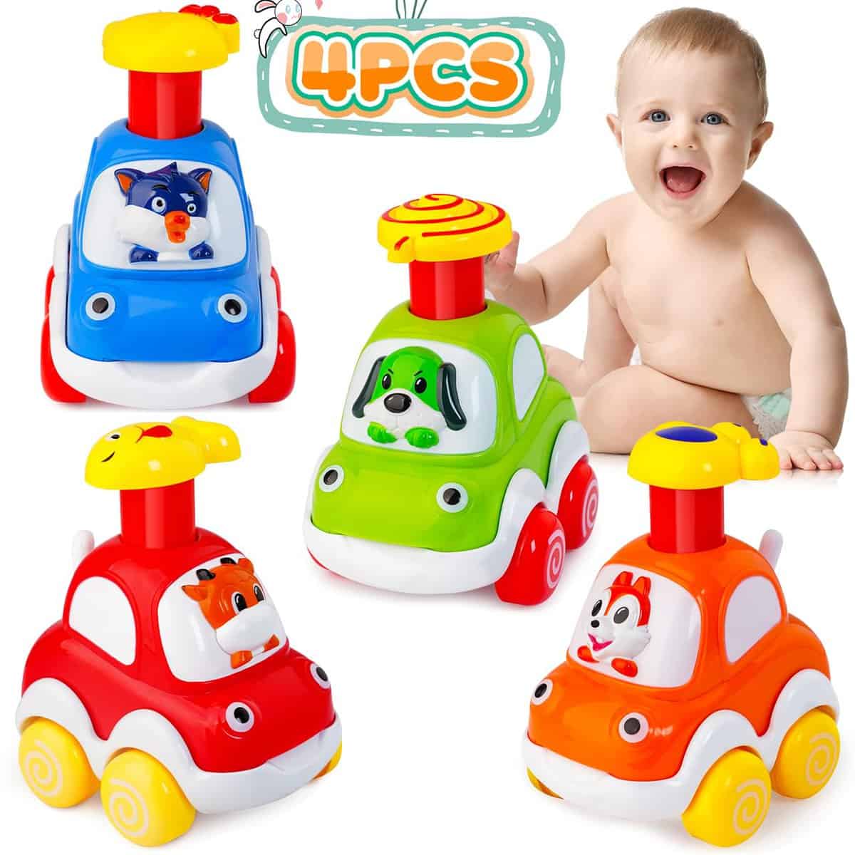 HappyKidsClub Macchinine per Bambini 2 Anni,Giocattoli Bambino 1 2 Anno Camion Giocattolo per Bambini Gioco Bambino 1 Anno Regalo Bambino 1 2 Anno Giocattoli Bambina 1 2 Anno Cars Macchinine