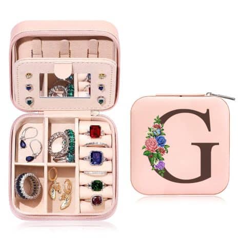 Tarklanda Gioielli Personalizzati con Iniziale G e Fiore, Ideale per Viaggi, Regali Natalizi e Compleanni.