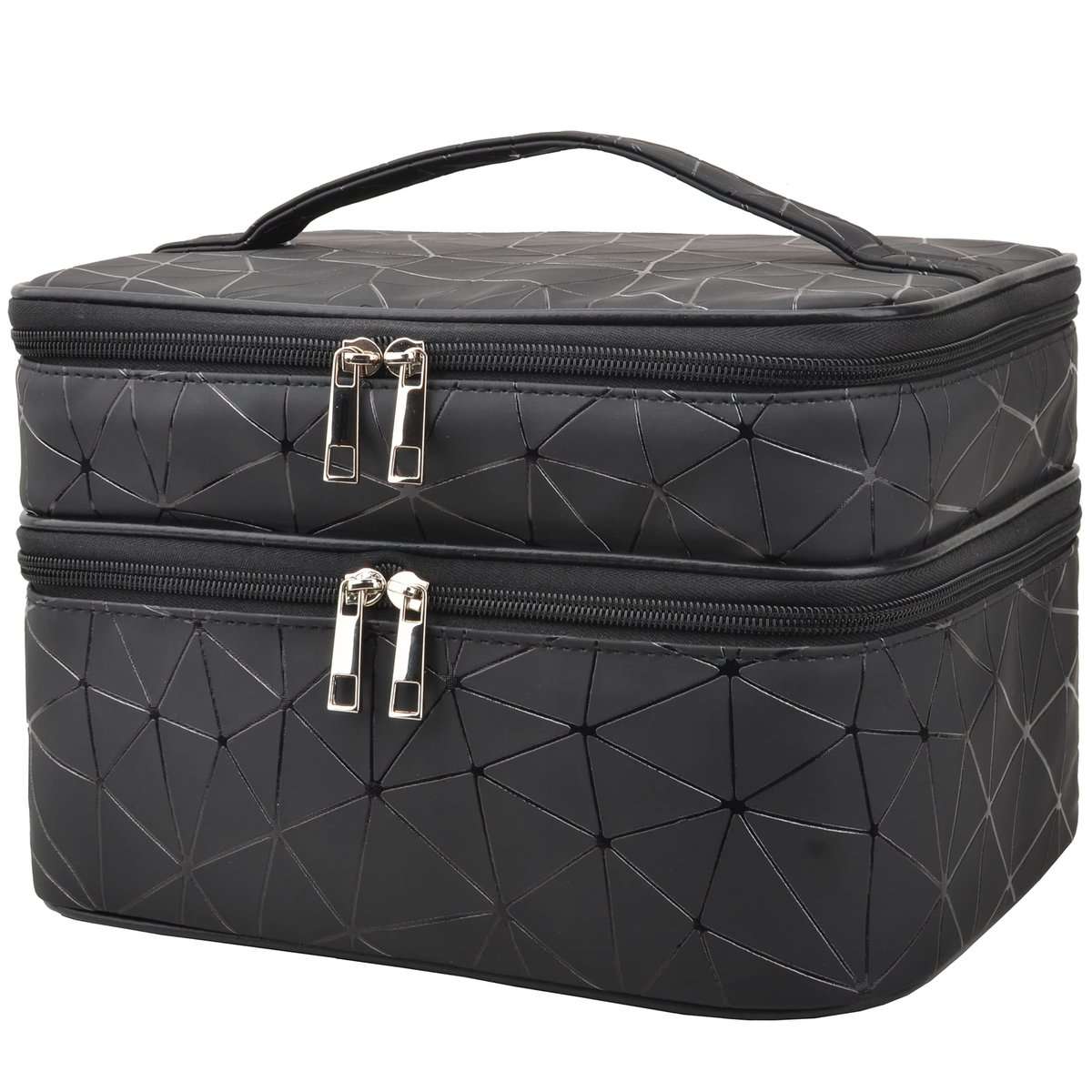 MKPCW beauty case donna da viaggio trousse trucchi donna Borsa per trucco Borsa per cosmetici pochette donna trucchi borsa porta trucchi (Nero)
