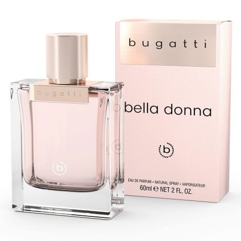Profumo bugatti donna elegante EdP 60 ml per tutte le età e occasioni, fragranza seducente di pesca, gelsomino, muschio, dolce e raffinata.
