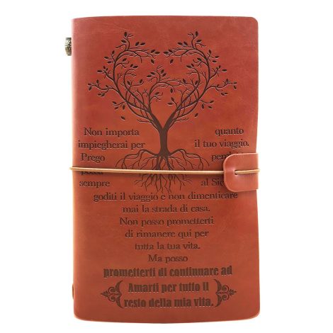 OMNIQI – Regalo originale per bambina o bambino: Idee regalo natalizie per figlia o figlio. Diario in pelle vintage e segreto per ragazza di 8, 10 o 12 anni.