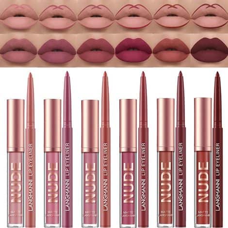 Kit Labbra Opaco 12 Pz e Rossetto 24H Waterproof, Ideale per Donne, Regalo Perfetto di Bellezza.