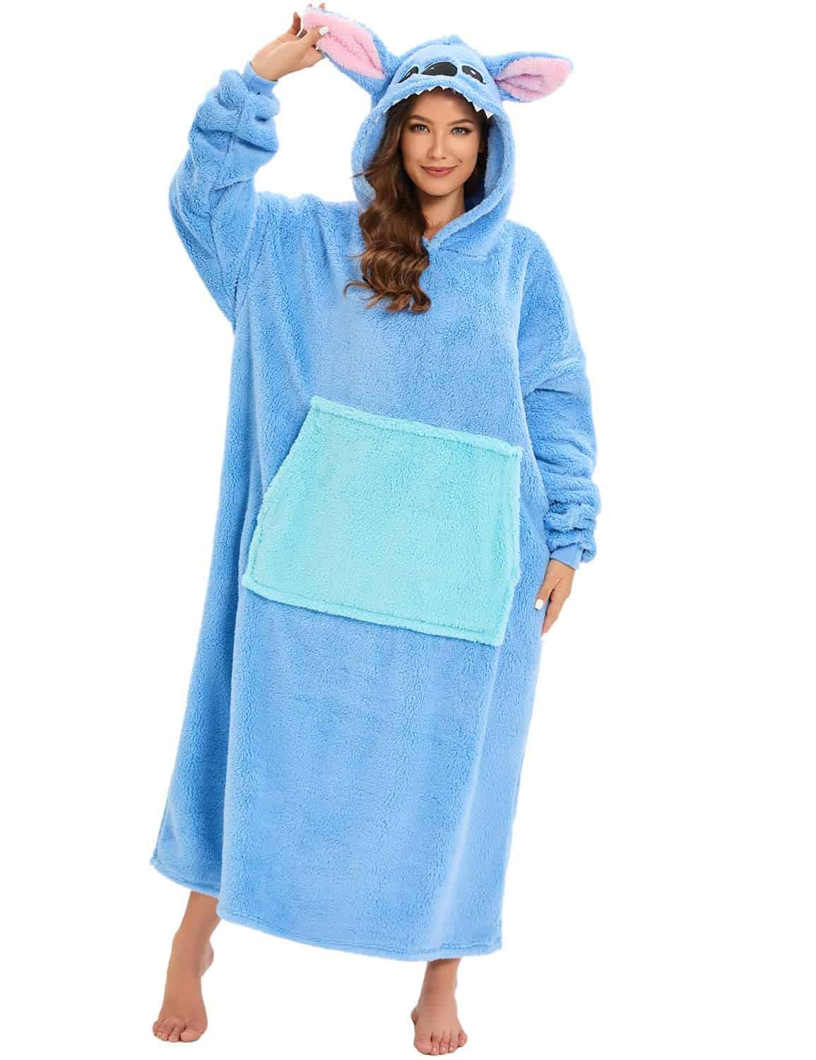 Xinlong Felpe con Cappuccio Unisex Lungo Taglie Forti Blanket Hoodie Felpone con Maniche Indossabile per Divano TV Casa