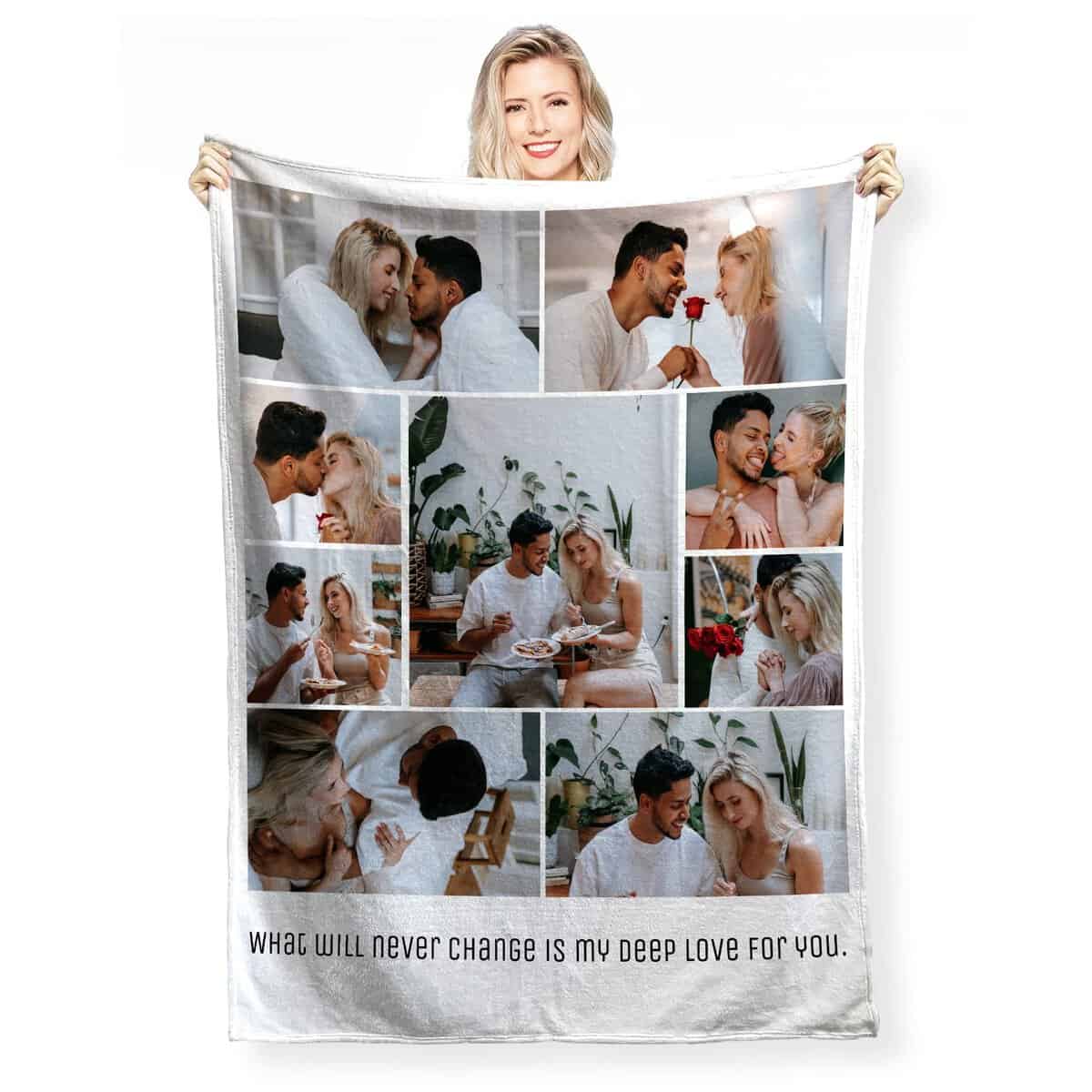 DZWSZ Coperta Personalizzata con Foto Collage, Coperta Estiva, Regali Personalizzati Per Natale, Compleanni, Anniversario Per Mamma Amica Fidanzata Nonna, si Adatta al Divano,Alla Camera Da Letto